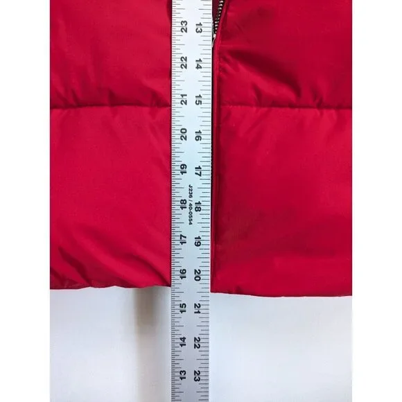 Tommy Hilfiger Tommy Jeans Cropped Women's Red Puffer Jacket Size M - Picture 12 of 15